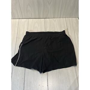 VRST Women’s Running Shorts Black Lined Pull On Logo Athletic Active Size Large